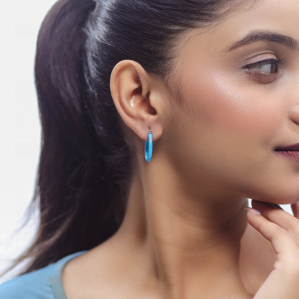 925 Silver Riviera Loop Hoop Earrings