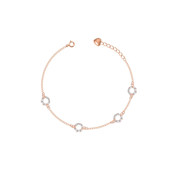 925 Silver Rosé Crystal Orbit Bracelet