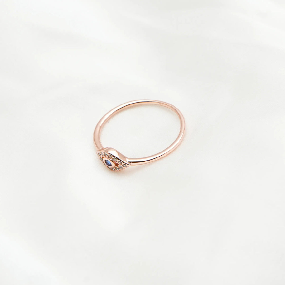 925 Silver Rosé Evil Eye Grace Ring - 925 sterling silver ring by Tassya Silver