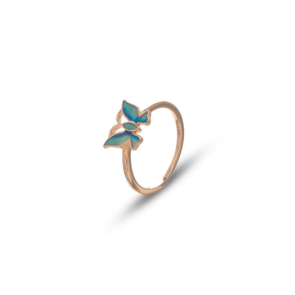 925 Rose Gold Azure Butterfly Ring - 925 sterling silver ring by Tassya Silver