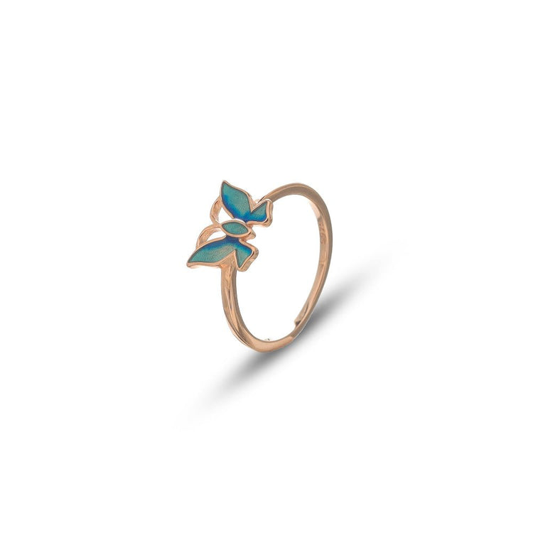 925 Rose Gold Azure Butterfly Ring - 925 sterling silver ring by Tassya Silver