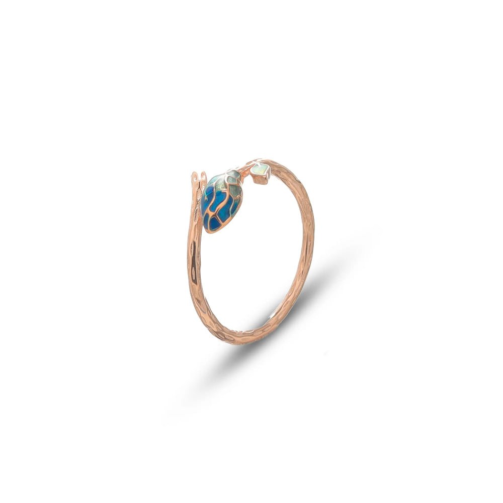 925 Silver Rose Gold Bloom Embrace Ring - 925 sterling silver ring by Tassya Silver