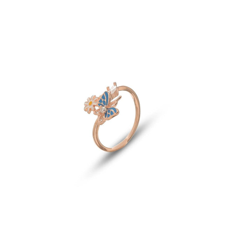 925 Rose Gold Bloom & Flutter Ring - 925 sterling silver ring by Tassya Silver