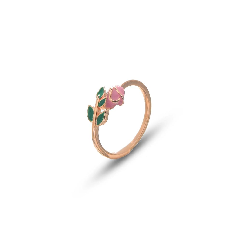 925 Silver Rose Gold Blossom Bud Ring - 925 sterling silver ring by Tassya Silver