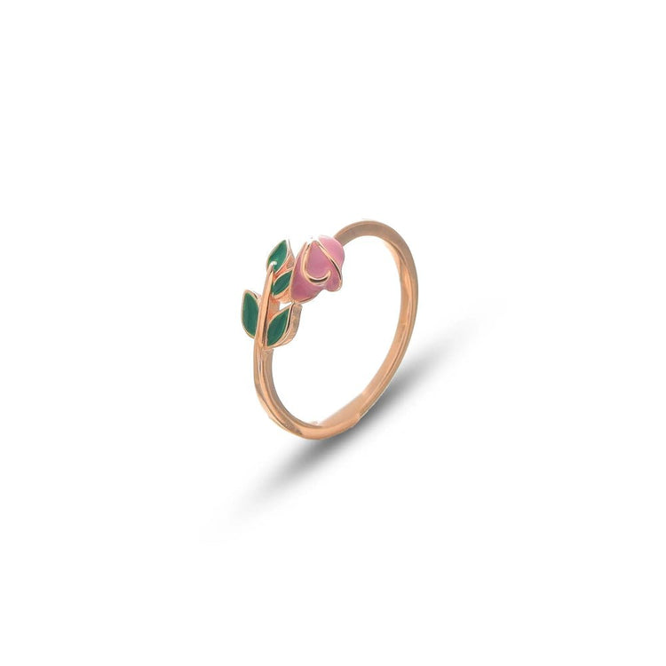 925 Silver Rose Gold Blossom Bud Ring - 925 sterling silver ring by Tassya Silver
