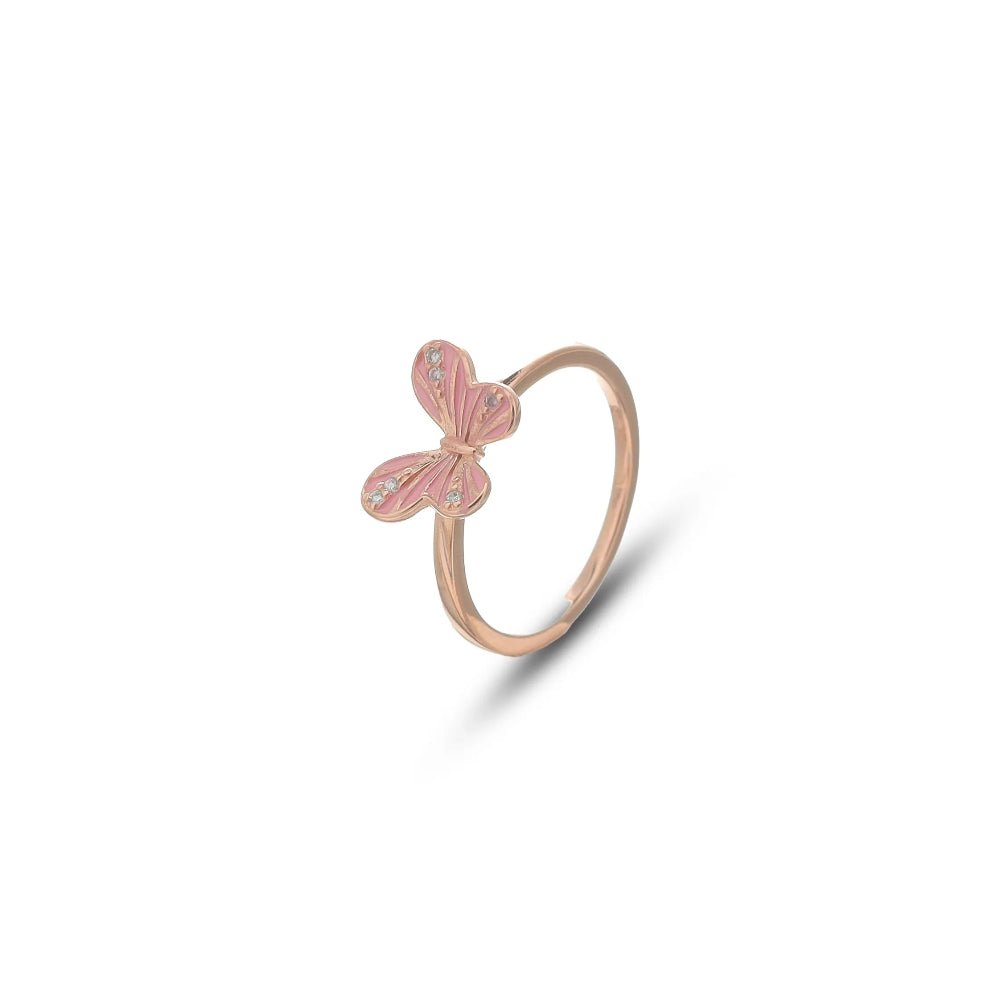 925 Rose Gold Blush Butterfly Ring - 925 sterling silver ring by Tassya Silver