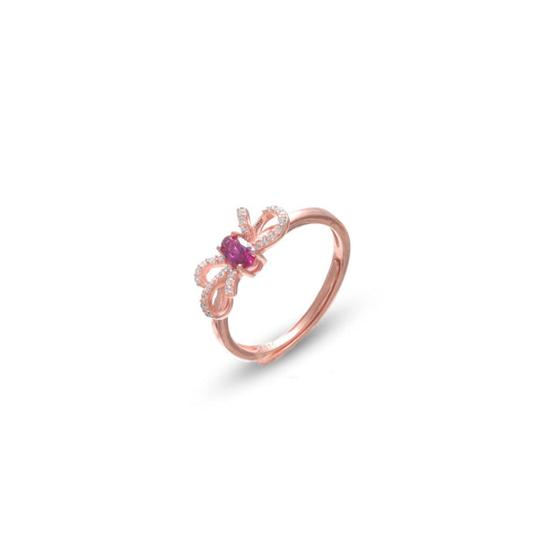925 Silver Rose Gold Bow Delight Ring