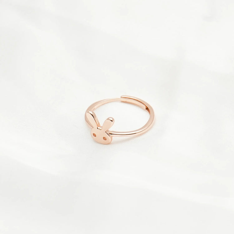 925 Silver Rose Gold Bunny Whisper Ring - 925 sterling silver ring by Tassya Silver