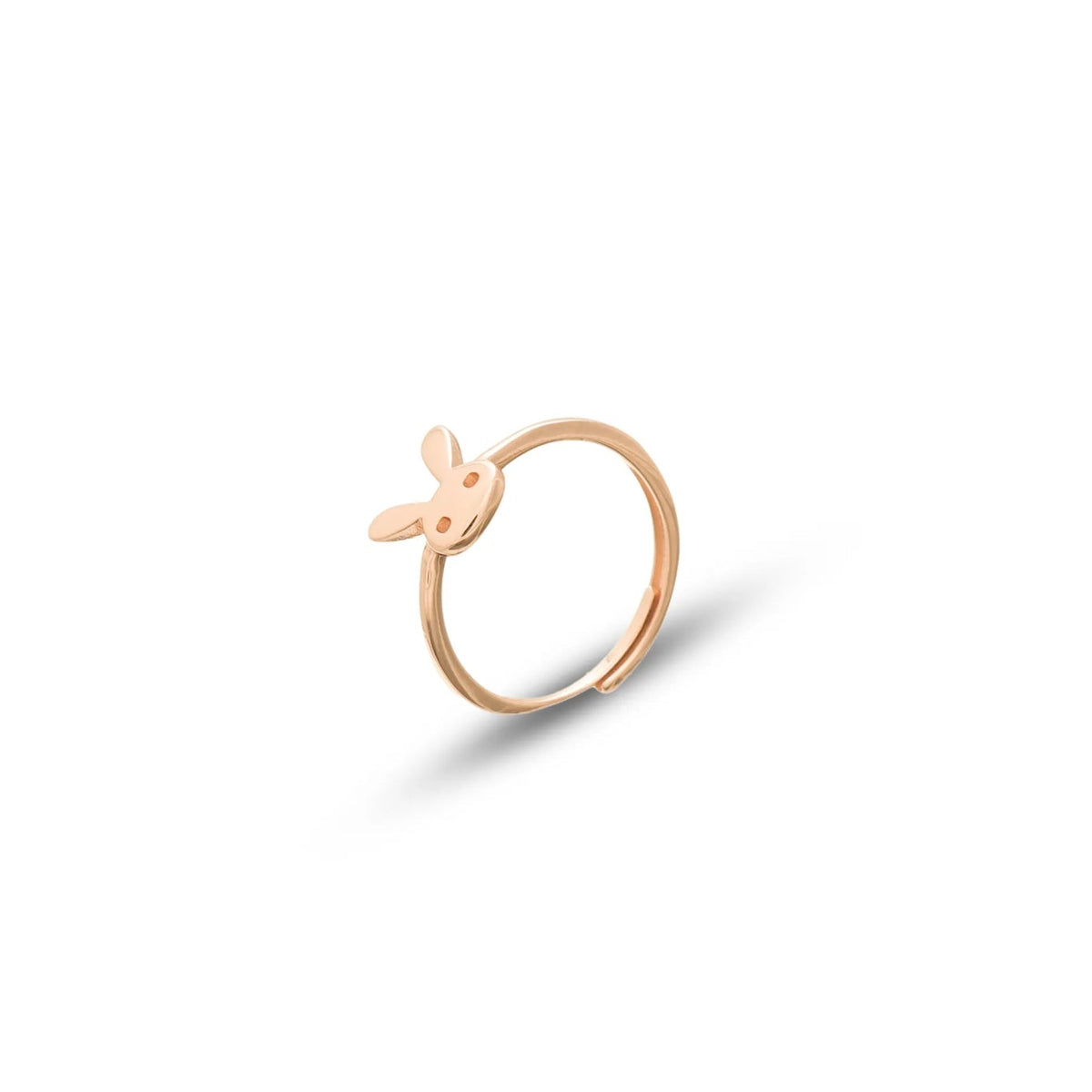 925 Silver Rose Gold Bunny Whisper Ring - 925 sterling silver ring by Tassya Silver