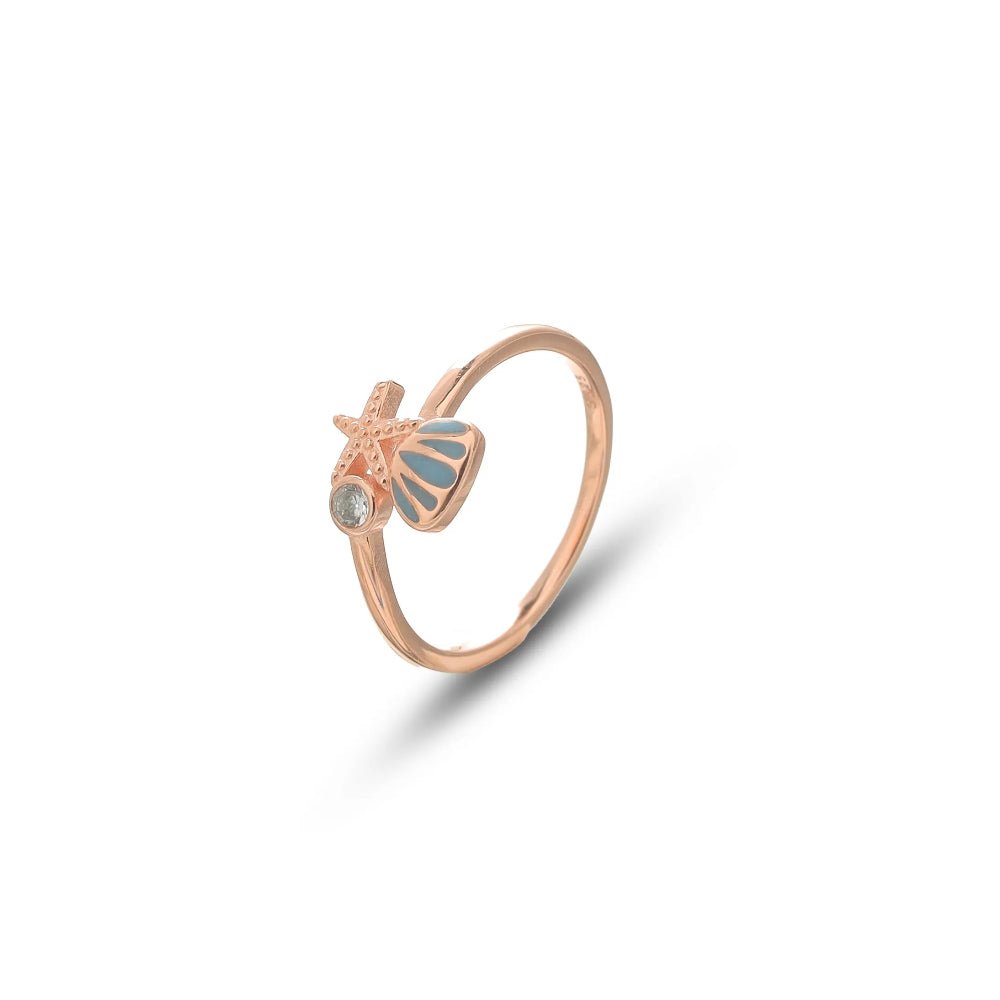 925 Rose Gold Coastal Charm Ring - 925 sterling silver ring by Tassya Silver