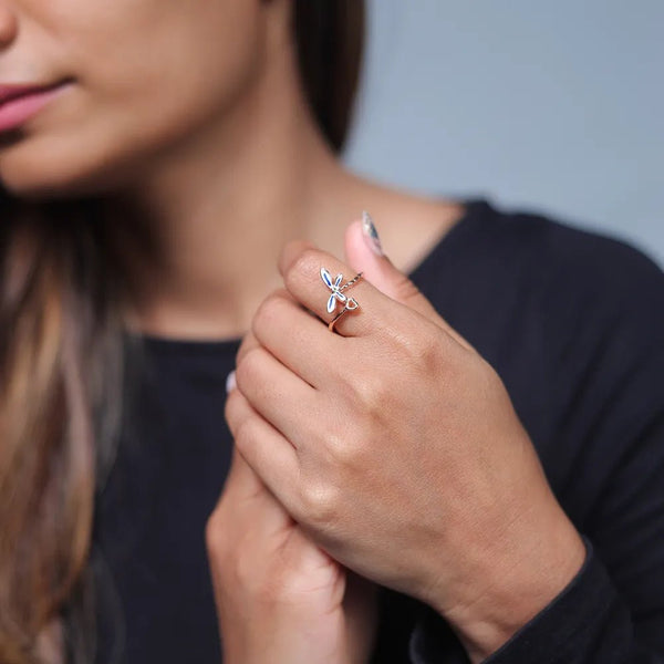 925 Rose Gold Dragonfly Dream Ring
