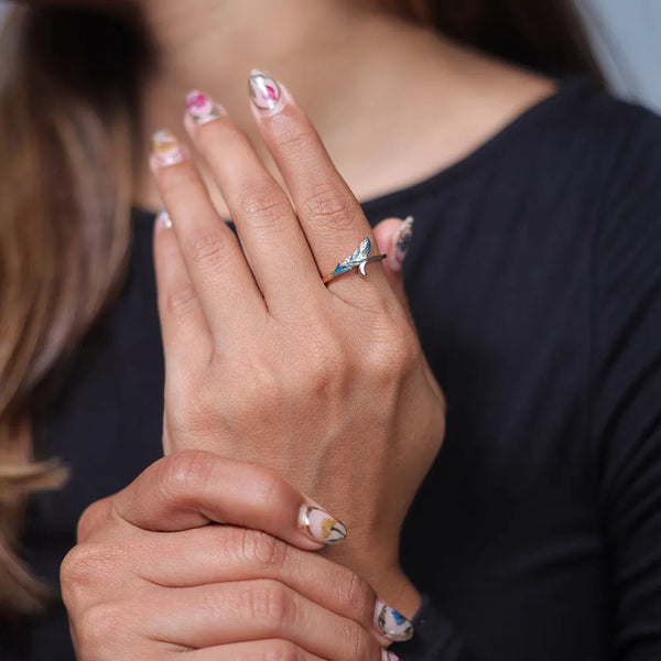 925 Rose Gold Feather Gleam Ring