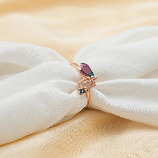 925 Silver Rose Gold Firefly Glow Ring