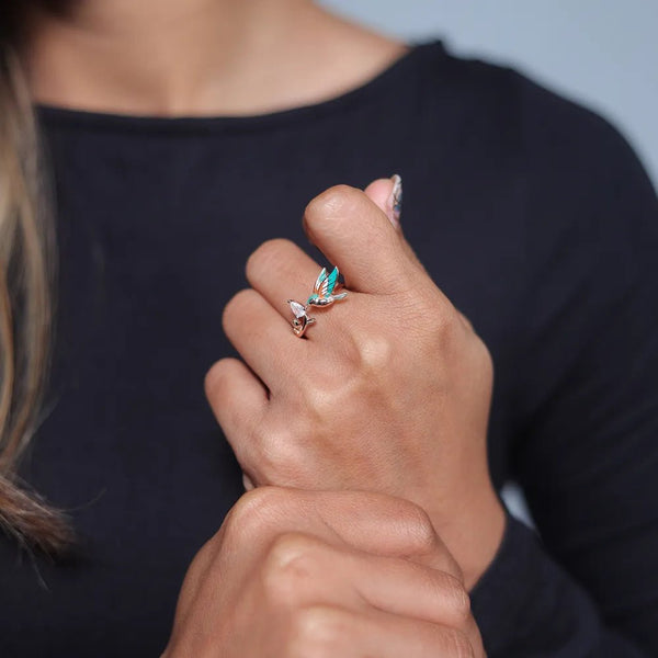 925 Rose Gold Garden Hummer Ring