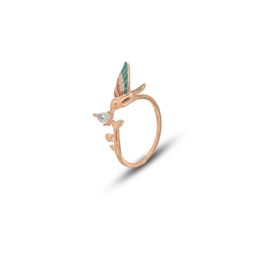 925 Rose Gold Garden Hummer Ring - 925 sterling silver ring by Tassya Silver