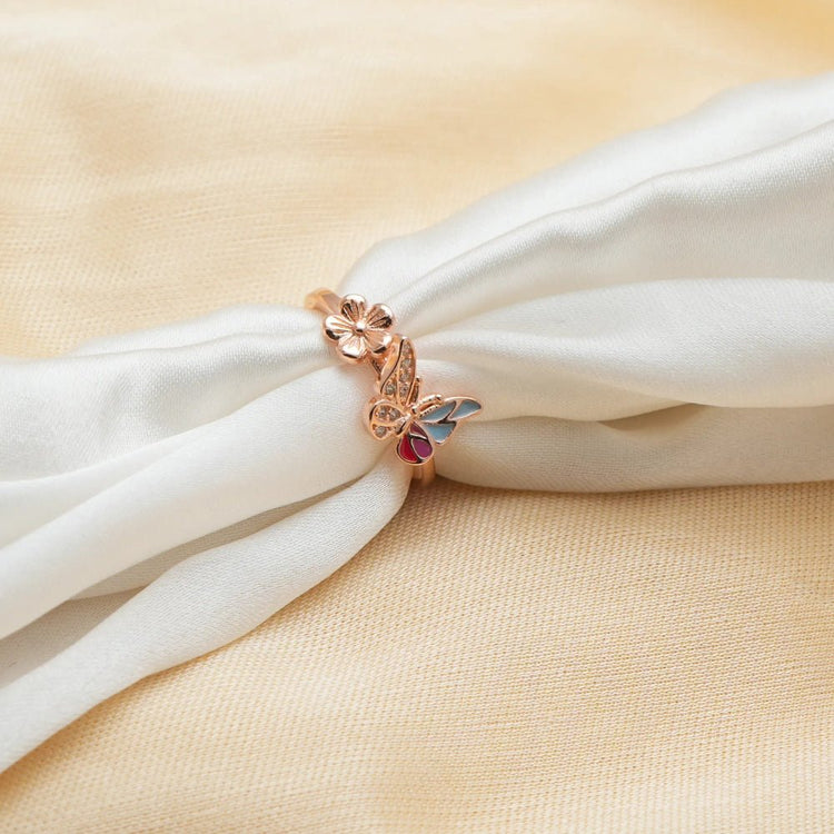 925 Rose Gold Garden Whispers Ring - 925 sterling silver ring by Tassya Silver