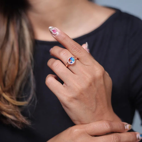 925 Silver Rose Gold Nature Trail Ring
