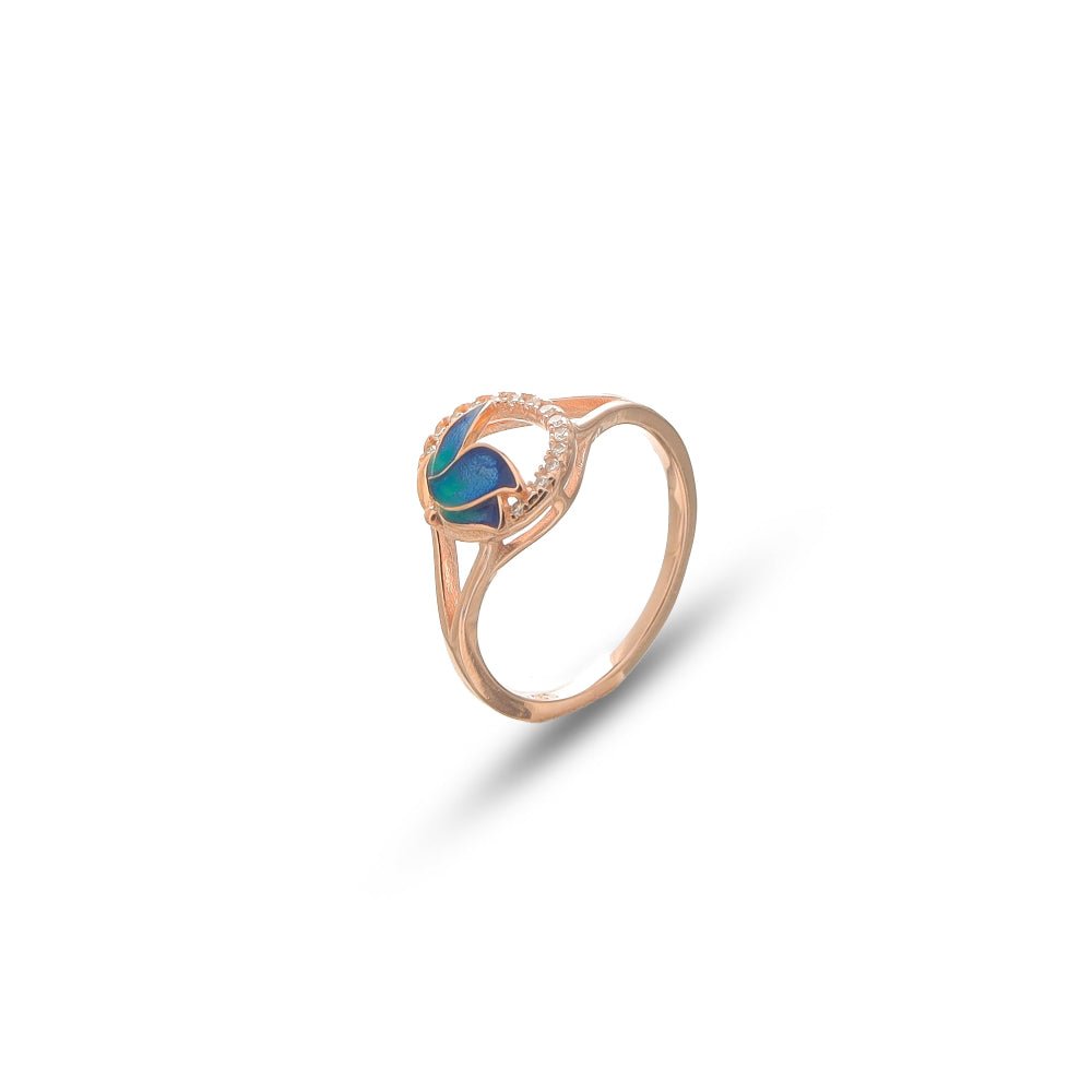 925 Silver Rose Gold Nature Trail Ring - 925 sterling silver ring by Tassya Silver