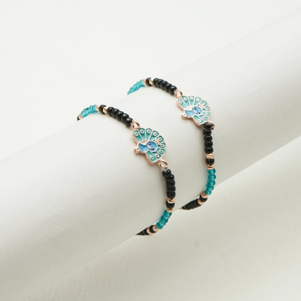 925 Silver Rose Gold Peacock Bracelet - 925 sterling silver bracelet by Tassya Silver