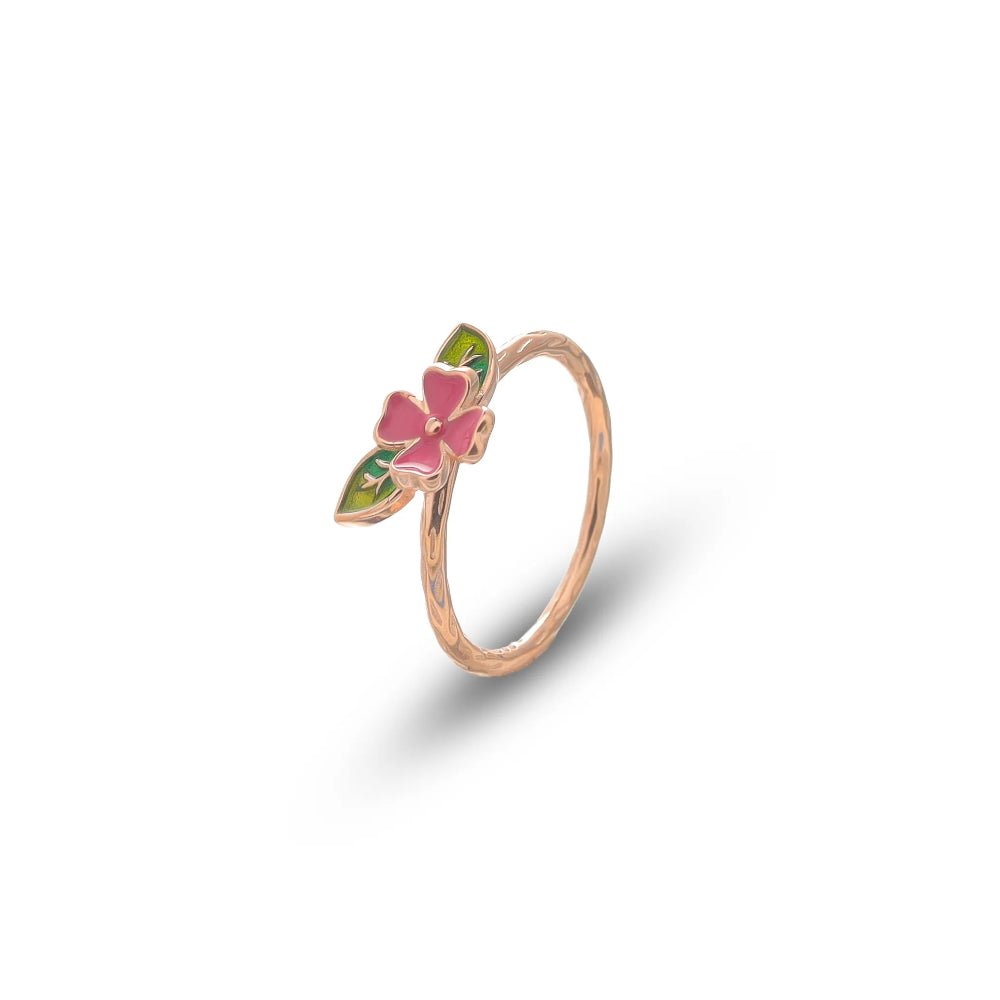 925 Rose Gold Pink Blossom Ring - 925 sterling silver ring by Tassya Silver