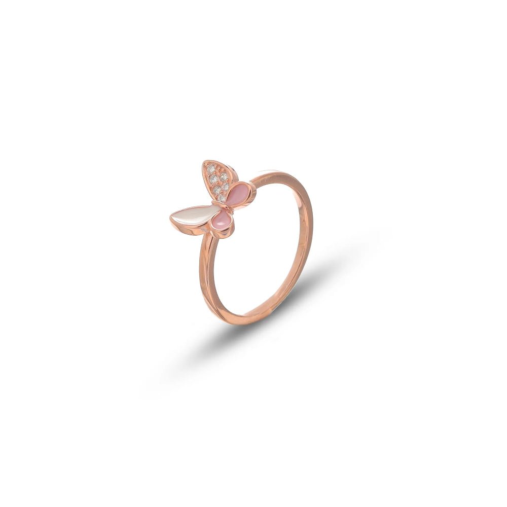 925 Rose Gold Pink Wings Ring - 925 sterling silver ring by Tassya Silver