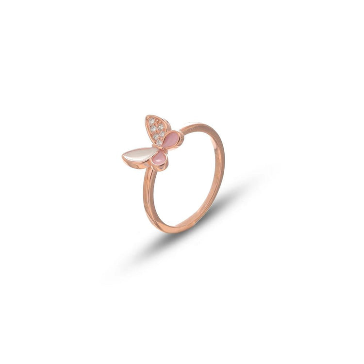 925 Rose Gold Pink Wings Ring - 925 sterling silver ring by Tassya Silver