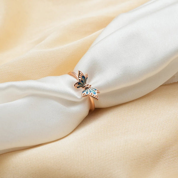 925 Rose Gold Twilight Butterfly Ring