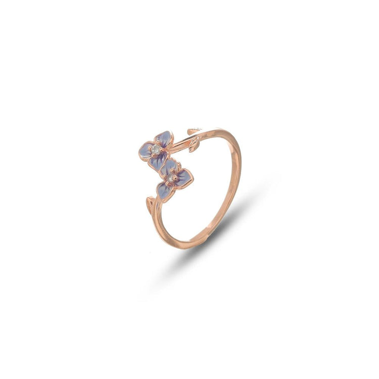 925 Rose Gold Twin Blossom Ring - 925 sterling silver ring by Tassya Silver