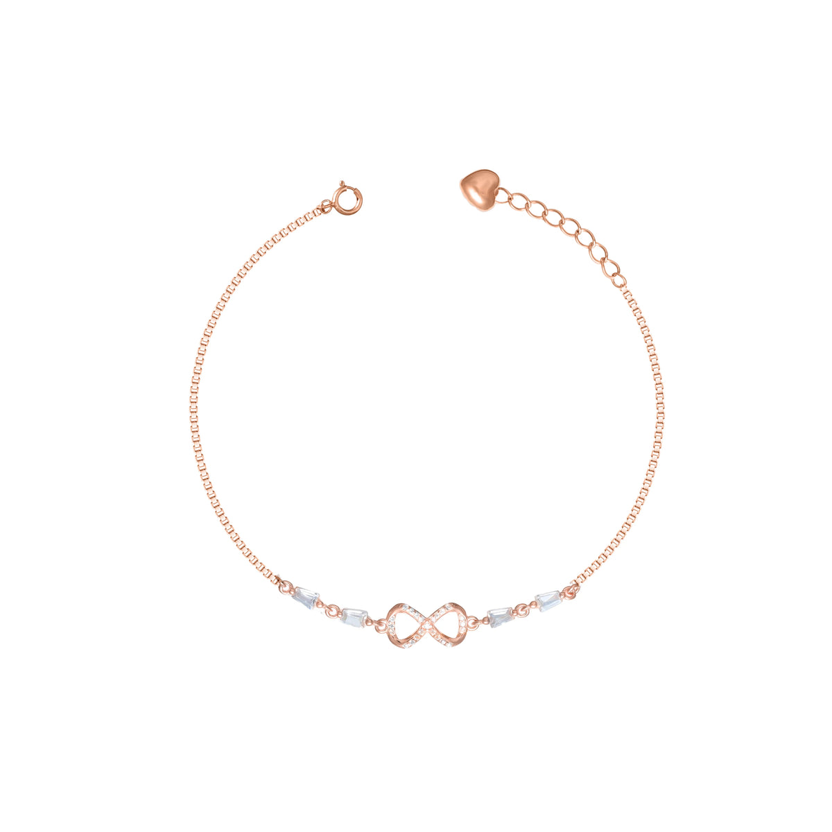 925 Silver Rosé Infinity Spark Bracelet - 925 sterling silver bracelet by Tassya Silver