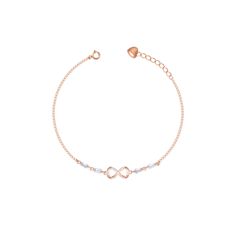 925 Silver Rosé Infinity Spark Bracelet - 925 sterling silver bracelet by Tassya Silver