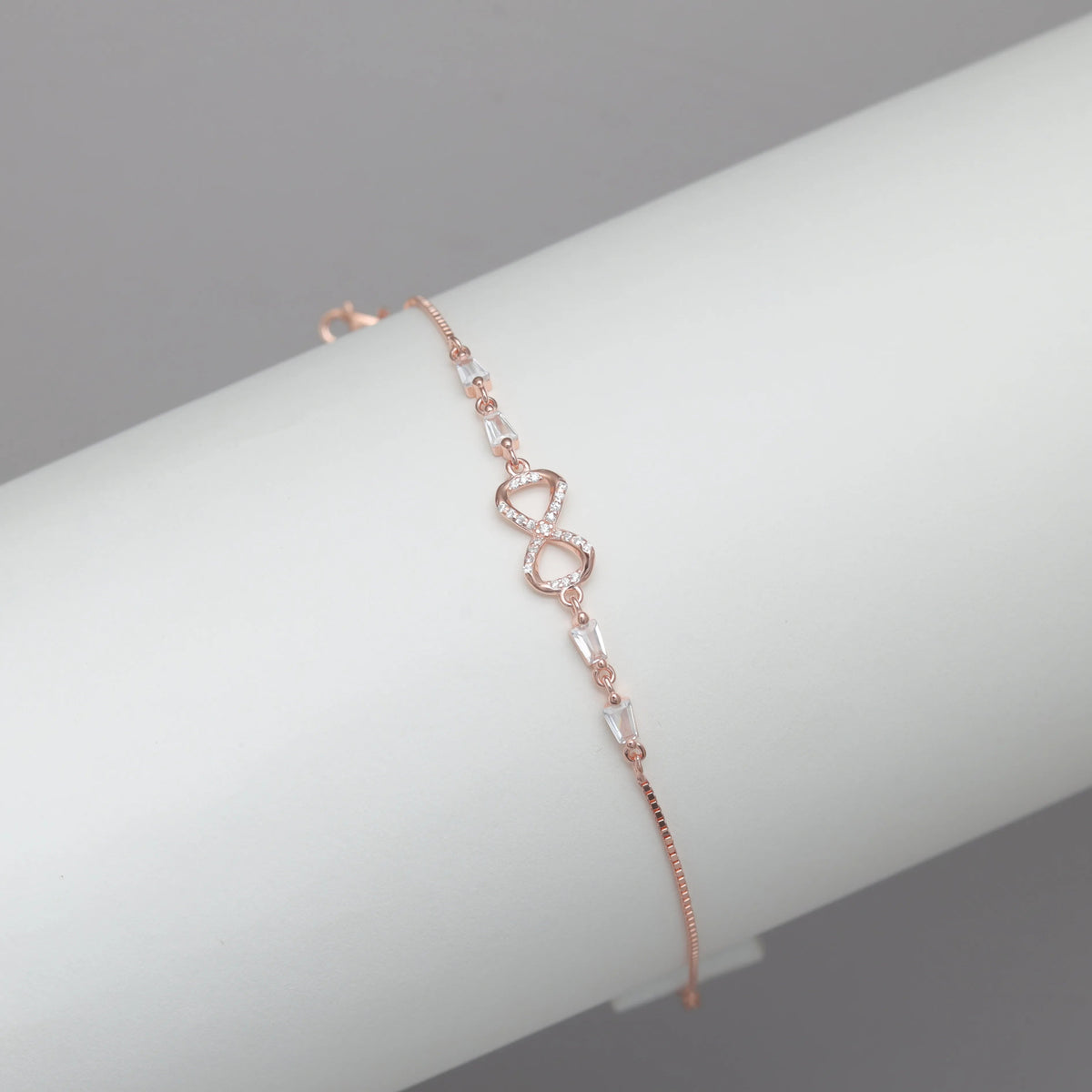 925 Silver Rosé Infinity Spark Bracelet - 925 sterling silver bracelet by Tassya Silver