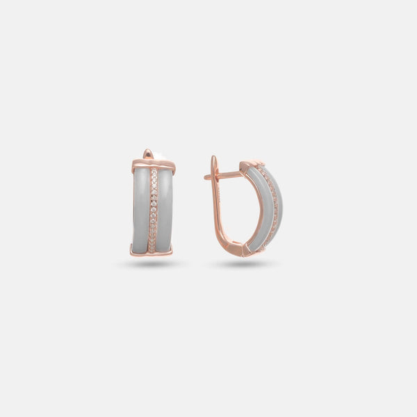 925 Silver Rosé Ivory Luxe Hoop Earrings