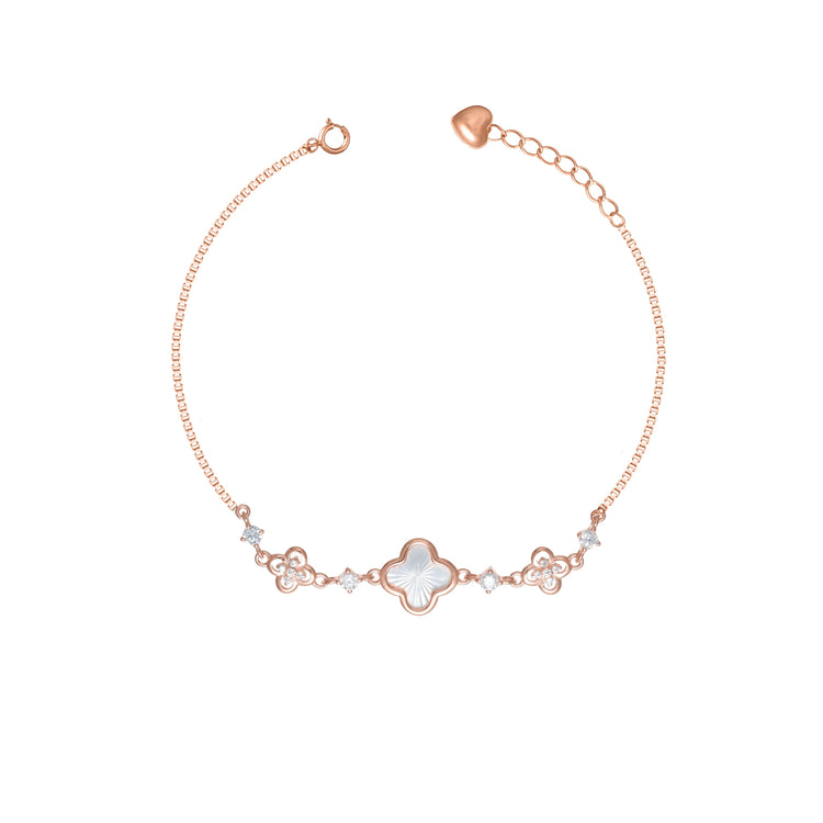925 Silver Rose Petal Bloom Bracelet - 925 sterling silver bracelet by Tassya Silver