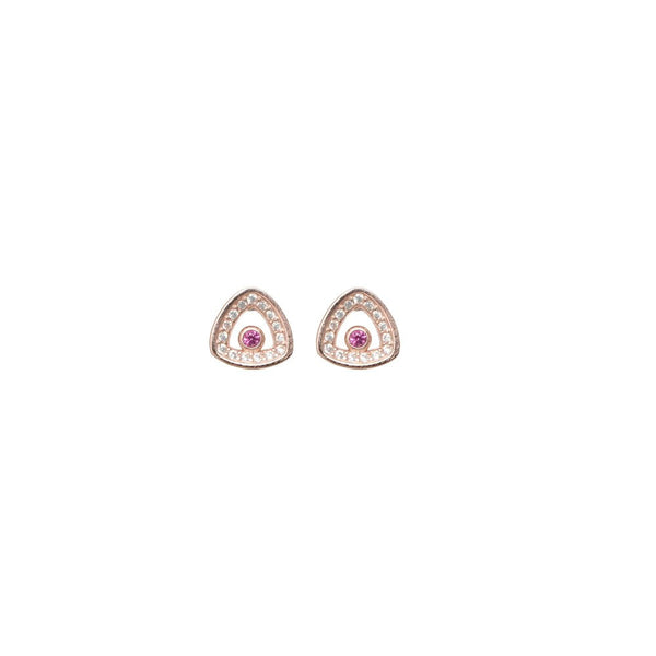 925 Silver Rosé Prism Studs