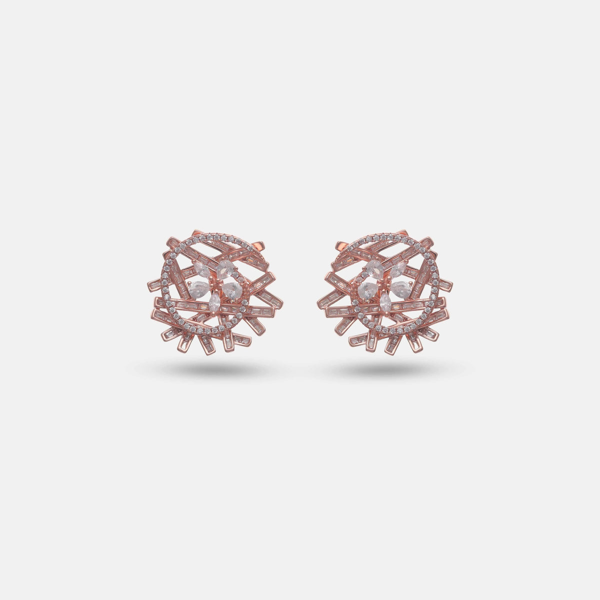 925 Rosé Radiance Burst Hoops - 925 sterling silver earrings by Tassya Silver