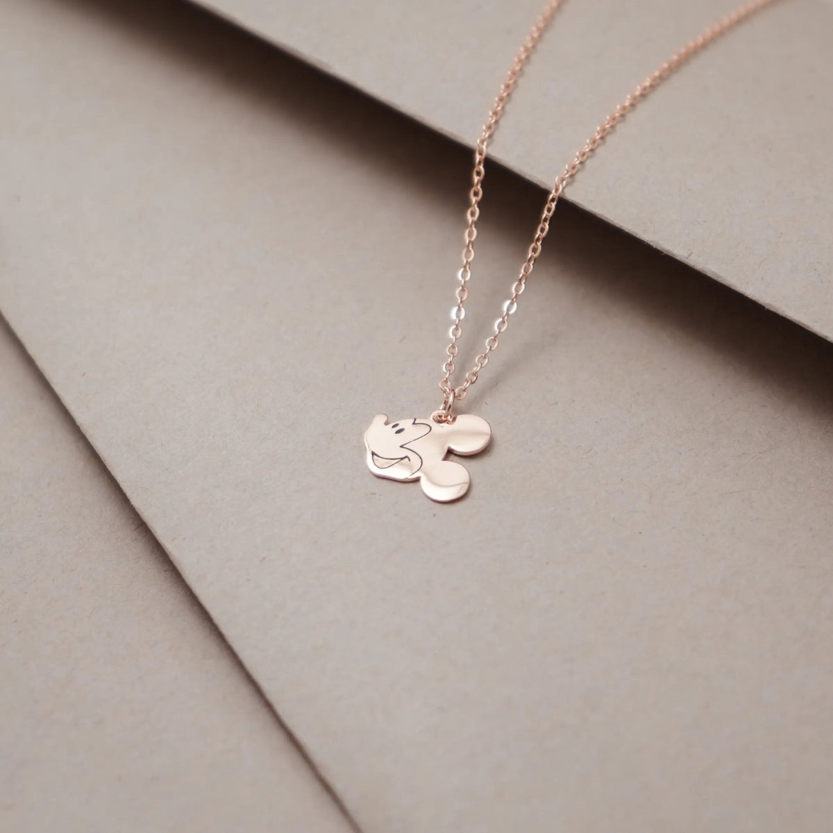 925 Silver Rosegold Iconic Mickey Chain Pendant - 925 sterling silver pendant by Tassya Silver