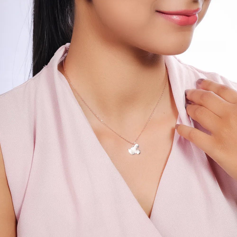 925 Silver Rosegold Iconic Mickey Chain Pendant - 925 sterling silver pendant by Tassya Silver