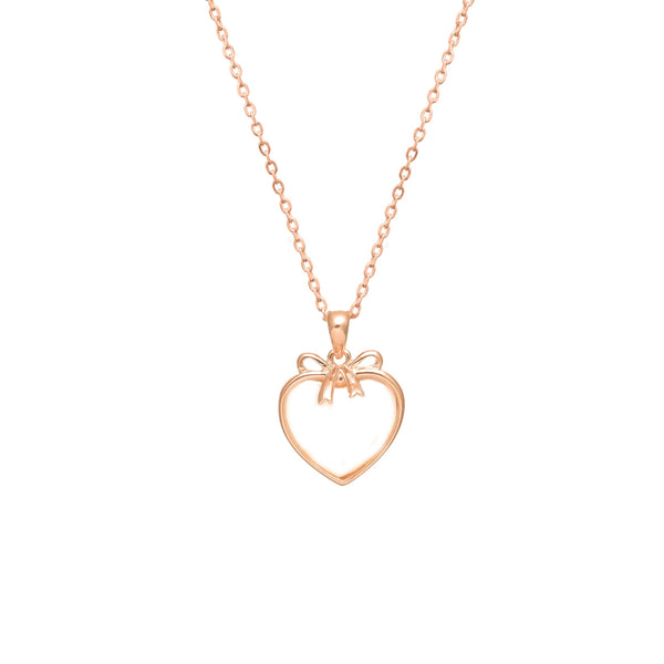 925 Silver Rosy Heart Chain Pendant