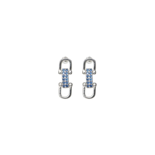 925 Silver Sapphire Link Baby Studs