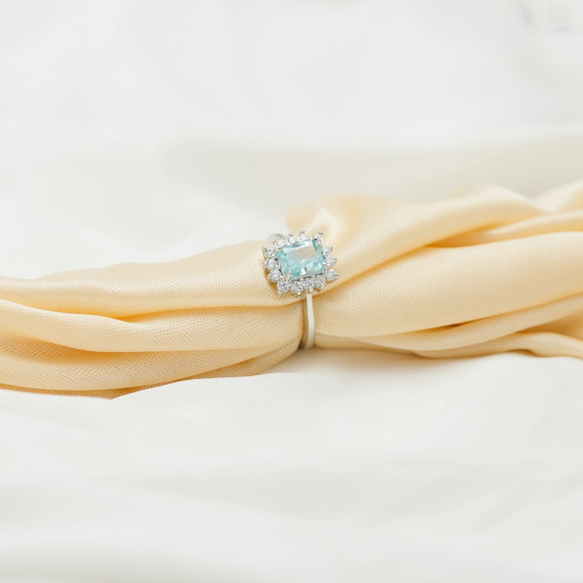 925 Silver Aqua Glitz Ring - 925 sterling silver ring by Tassya Silver