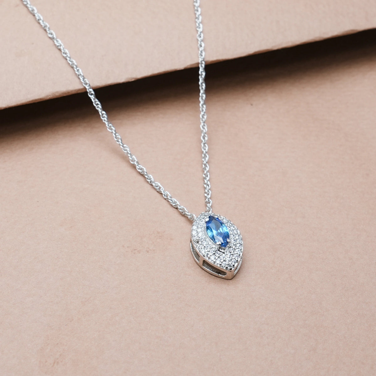 925 Silver Aura Marquise Pendant - 925 sterling silver pendant by Tassya Silver