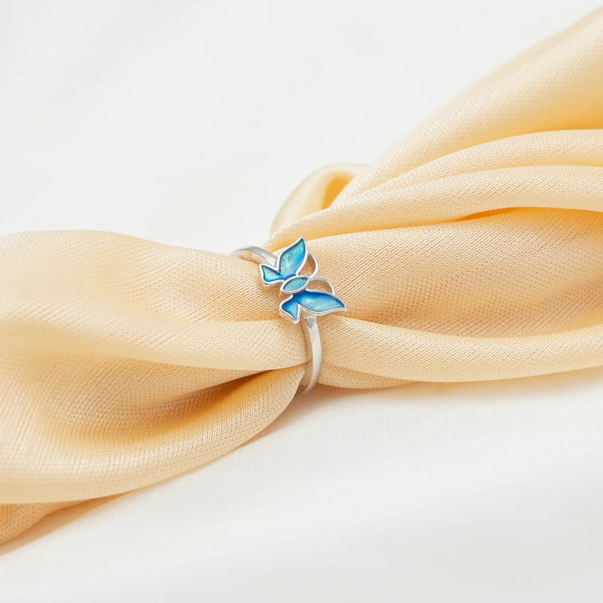 925 Silver Azure Butterfly Flight Ring - 925 sterling silver ring by Tassya Silver