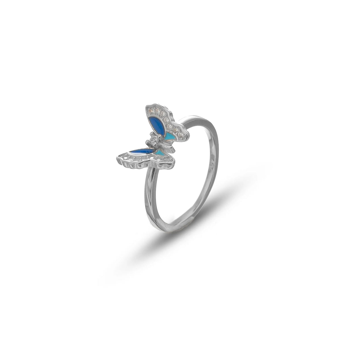 925 Silver Azure Flutter Minimal Ring - 925 sterling silver ring by Tassya Silver