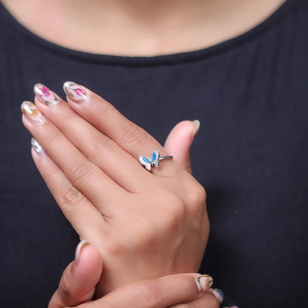 925 Silver Azure Flutter Minimal Ring