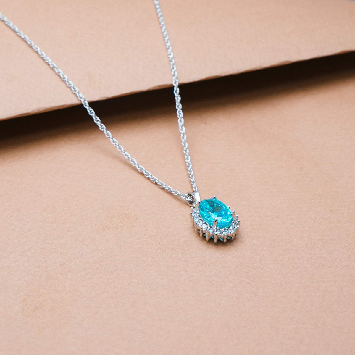 925 Silver Azure Sparkle Pendant - 925 sterling silver pendant by Tassya Silver