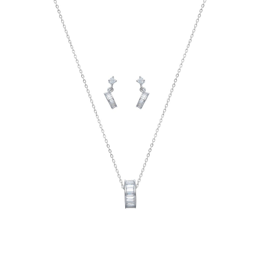 925 Silver Baguette Chain Pendant Top - 925 sterling silver pendant by Tassya Silver