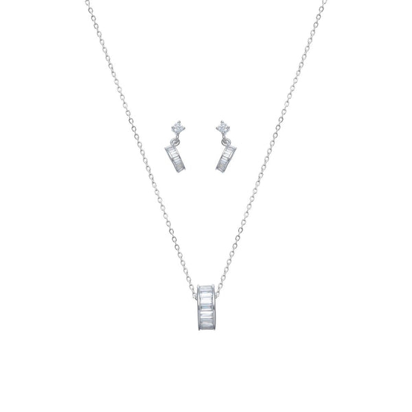 925 Silver Baguette Chain Pendant Top