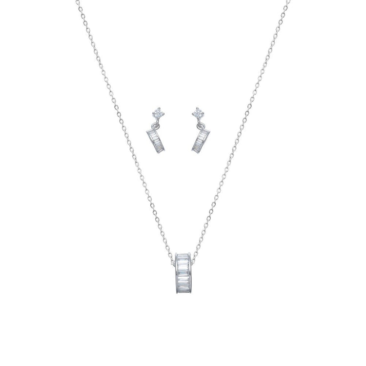 925 Silver Baguette Chain Pendant Top - 925 sterling silver pendant by Tassya Silver