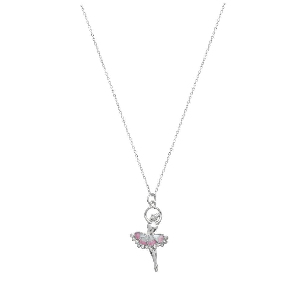 925 Silver Ballerina Sparkle Chain Pendant - 925 sterling silver pendant by Tassya Silver