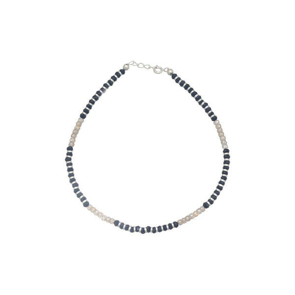 925 Silver Black and White Beauty Anklet